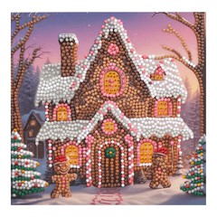CraftBuddyUS CCK-32XM159: Festive Gingerbread Crystal Art Card Kit 18x18cm
