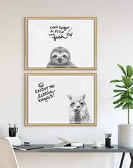 Blake Alpaca Portrait Horizontal Framed Printed Glass Wall Art and Dry Erase