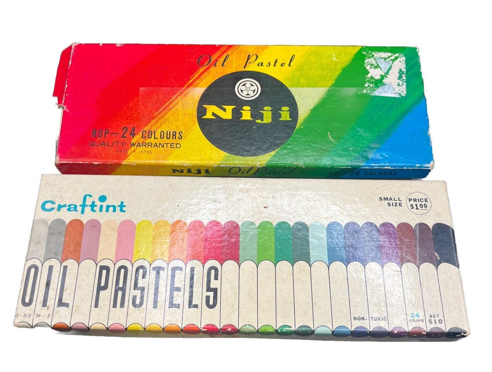 Vintage Oil Pastels Lot Of Niki And Craftint Oil Pastel Crayon Sets