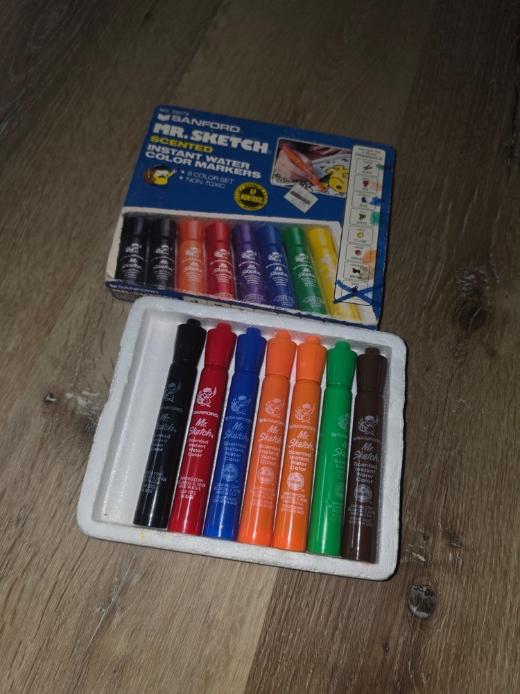 Vintage Mid Century Mr. Sketch Scented Color Markers Missing Grape