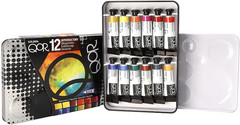 Introductory 12 Set by GOLDEN, 12 X 5 Ml Tubes, Professional Watercolor Paint Se