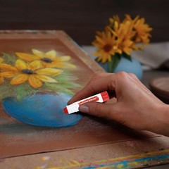 Solid Tempera Paints, 12 Pcs Washable Paint Sticks Paint Pens, Beige