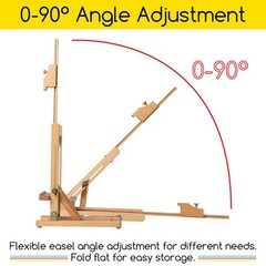MEEDEN Tabletop Easel for Painting H-Frame, Adjustable & natural