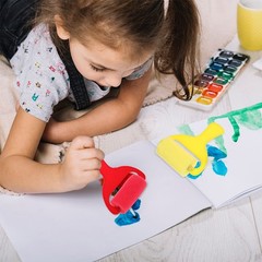 8Pcs Versatile Sponge Paint Brushes with Ergonomic Grip for Smooth Painting