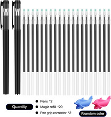 Grooved Book Magic Pens for Kids Disappearing Ink Pens and Reusable Grooved Hand