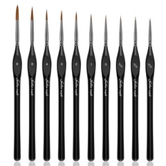 10pcs Miniature Detail Paint Brushes Set for Fine Art, Acrylic, Watercolor, Oil