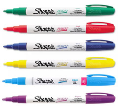 Sharpie Paint Marker Fine Tip Pen Oil Based – Red Blue Green Yellow Aqua Magenta