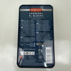 Derwent Charcoal XL Blocks – Assorted, Set of 6 In Tin Box