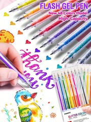 8 Colors Glitter Gel Pens Set – Glow in Dark Metallic & Highlighter Pens-UK