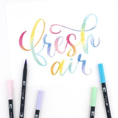 Tombow 56187 Dual Brush Pen Art Markers, Pastel, 1 Count (Pack of 10), Pastel