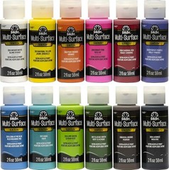 Vibrant 12-Color Non-Toxic Acrylic Craft Paint Set – Satin Finish, 2 oz Bottles