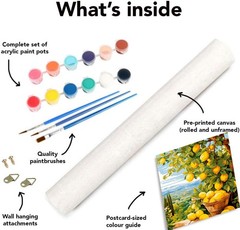 Lemon Paint by Numbers Kit for Adults DIY Frameless Canvas Art Painting