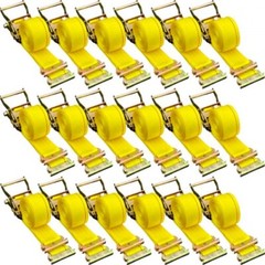 E Track Ratchet Strap, 18PCS 2″ x 15′ E-Track Straps 4400 LBS Breaking Stren…