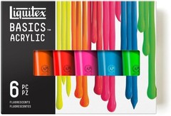 BASICS Acrylic Paint Set, 4-oz Tubes, Fluorescent Shades