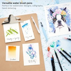 ARTEZA Water Brush Pen, Set of 4, Assorted Soft Nylon Bristle T Kitchen