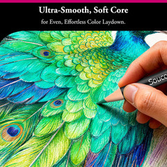 72-Color Colored Pencils for Adult Coloring Books, Soft Core, Back to School Sup