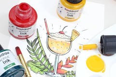 Liquidraw Acrylic Drawing Ink – 10 x 1.18 fl oz (35 ml) Bottles with Ink Drop…