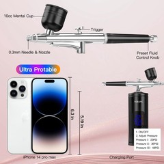 Airbrush Kit with Compressor 48PSI High-Pressure, Non-Clogging Air Brush Set …