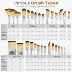 30pcs Paint Brush Set, Professional Paintbrushes with Paint Spatula and Cloth…