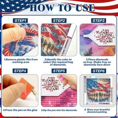 Patriotic Diamond Art Kits for Adults – Independence Day Diamond Painting Kits f