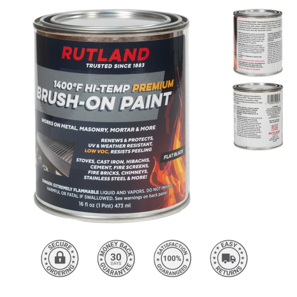 16 oz Black Acrylic Hi-Temp Paint – Resists 1400°F for Indoor & Outdoor