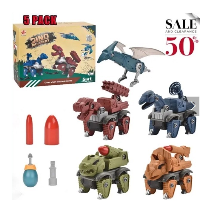 5 Pack Dinosaur Take Part Toys for Boys Age 3+, Dinosaur Toys for Toddler