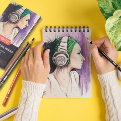 Professional Colored Charcoal Pencils Drawing Set, Skin Tone Colored Pencil, Pas