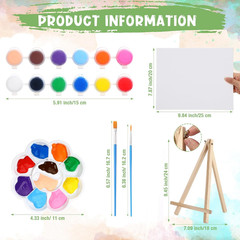 24 Set 8 X 10 Inch Canvas Boards and Easel for Painting, Acrylic Paint Strips, B