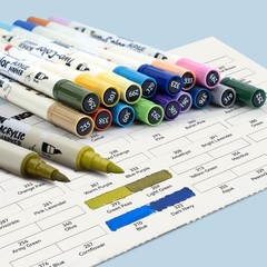 40 PCS 80 Colors Acrylic Paint Marker Set DualColor Pens With Brush Tips