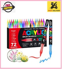 Acrylic Paint Markers,72 Colors with Direct-Liquid Ink Control System