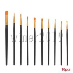 10pcs Black Acrylic Water Powder Oil Painting Brush for Oil Painting Acrylic