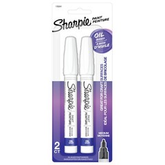 Sharpie Oil-Based Paint Markers, Medium Point, 1 Count (Pack of 2), White