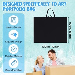 Abbylike 48 x 36 Inch Art Portfolio Bag Large Size Supply with Black