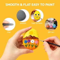 Simetufy 15 Pcs Rocks for Painting, River to Paint, 2-3″-15pcs, gray