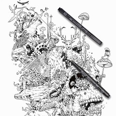Black Art Pen Set 12 Sizes Fine Line Drawing Water Resistant Archival Pens