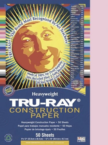 Tru-ray Sulphite Construction Paper – 12″ X 9″ – Pink (103012)
