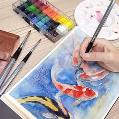 Kolinsky Travel Watercolor Brushes Sable Hair Round Watercolor Paint Brush 3P…