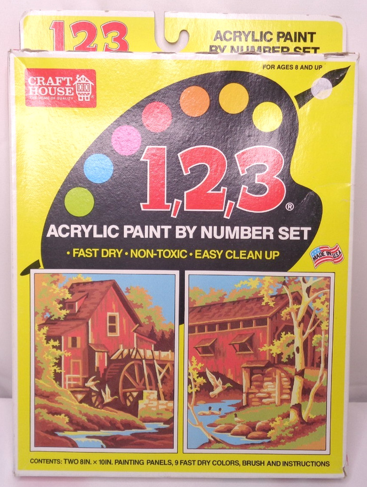 Craft House 1,2,3 Acrylic Paint By Number Set ‘Autumn’ 01231 NEW Sealed