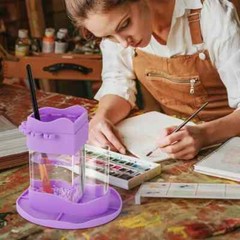 Painting Brush Cleaner Rinse Cup, Washable Silicone all-in-one brush cleaning