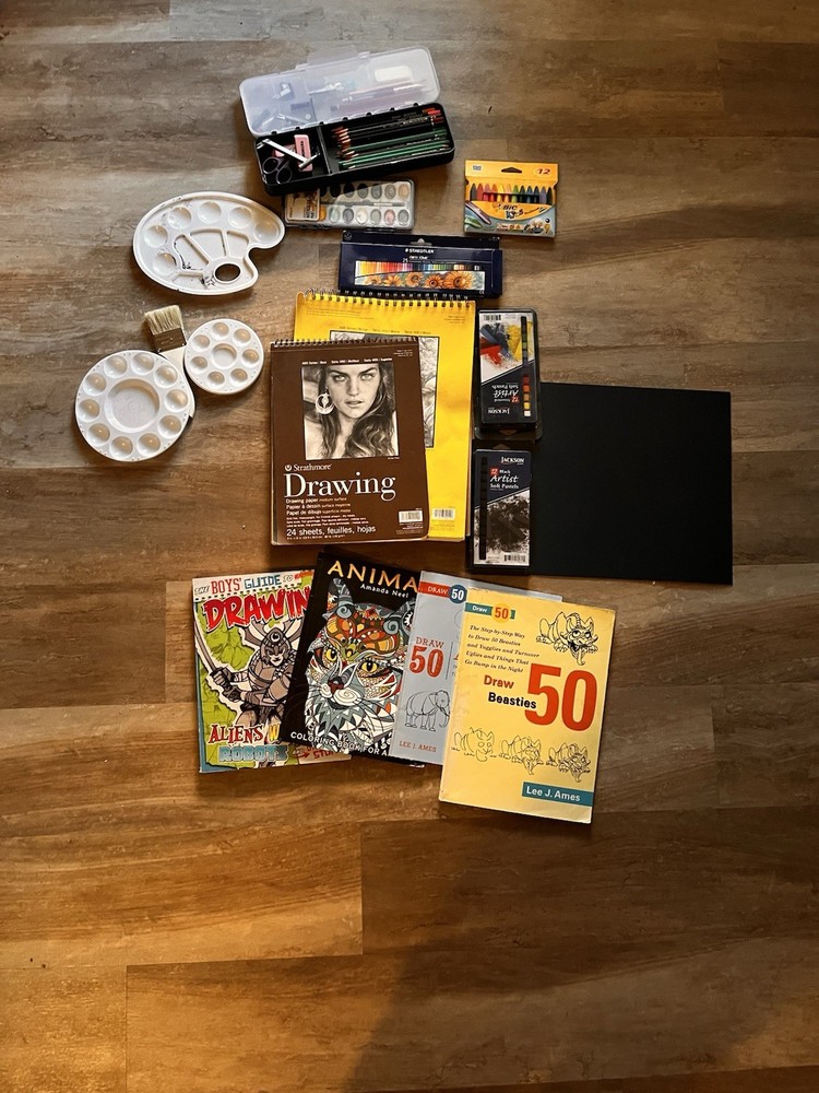 Pickup for Today, Complete art kit, Paper, pastels, paint, how to’s, supplies