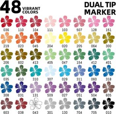 48 Colors Dual Tip Acrylic Paint Markers Double zipper design Topgrade Canvas