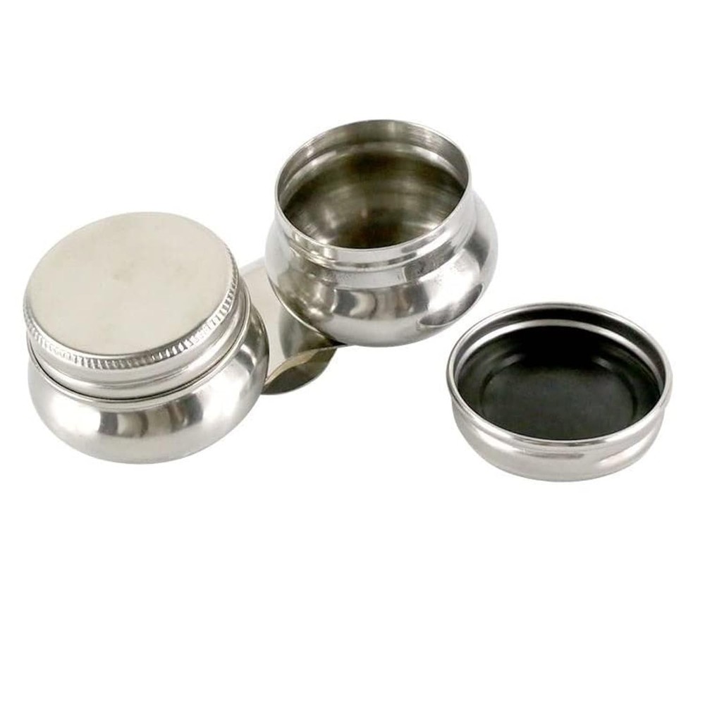 Stainless Steel Double Dipper Palette Cup with Screw Lid and Clip Oil Contain…