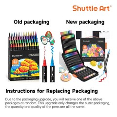 Shuttle Art 48 Colors 1 Count (Pack of 48), 48 Brush Tip and Fine