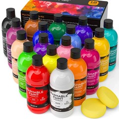 Nicpro 18 Colors Large Washable Paint Set for Kid 8.4oz,250 ml, Acrylic Bulk