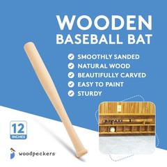 Wood Baseball Bat 12 Inch , Unfinished Mini Wood Bat,  Decor | Woodpeckers