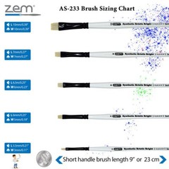 AS-233 White Bristle Synthetic Brights Brush Set 5 pcs