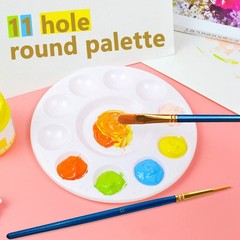 Paint Brushes Palette Set, 10pcs Nylon Hair Brushes and 1pcs Plastic Paint