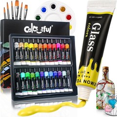 Colorful Stain Glass Paint Set 9.6 Fl Oz (Pack of 1), 0.4 24)