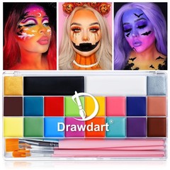 Drawdart Face Body Paint Kit, 20 Colors Oil Based Painting Palette 20