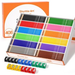 Colored Pencils Bulk, 408 Pack Coloring Pencil Set Plus 20 Sharpeners, 12 Ass…